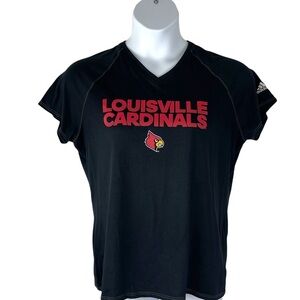 Adidas Black Louisville Cardinals Short Sleeve Climalite Graphic Top Size XL